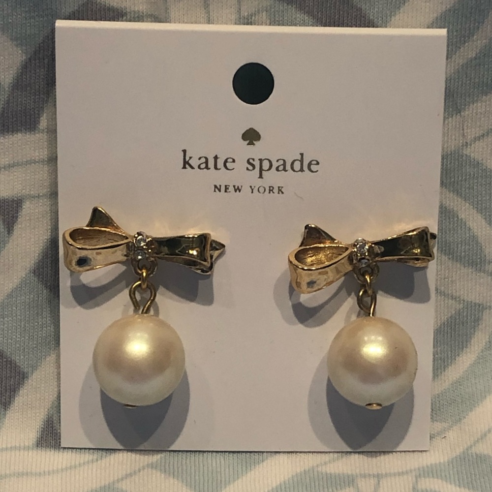 Kate Spade bow and pearl earrings